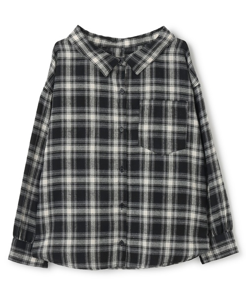 LOVETOXIC(ラブトキシック)の「2WAY長袖チェックシャツSET(シャツ/ブラウス・キッズ・ネイビー/エンジ/ブラウン/ブラック・L:160cm/S:140cm/M:150cm/130cm)」の21枚目の写真