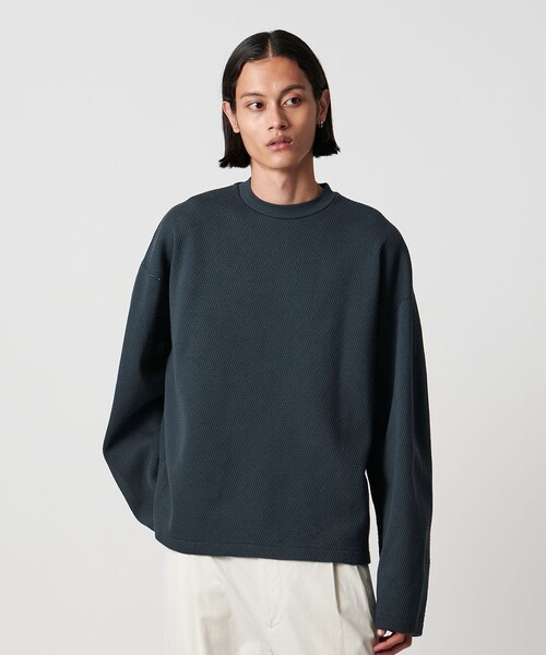 H＞オニ ライスサーマル クロップド クルーネック（Tシャツ/カットソー