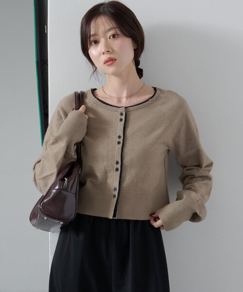 Kastane（カスタネ）の「【新色追加】レイヤード配色カーディガン