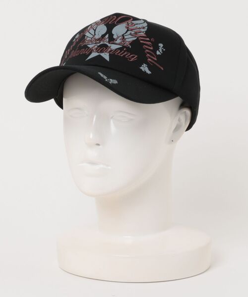 AVIREX(アヴィレックス)の「AVIREX アビレックス ウィングスター. AX EMBROIDERY & PRINT LOGO CAP / 81264400(キャップ・レディース・ブラック/ライトブラウン・FREE)」の5枚目の写真