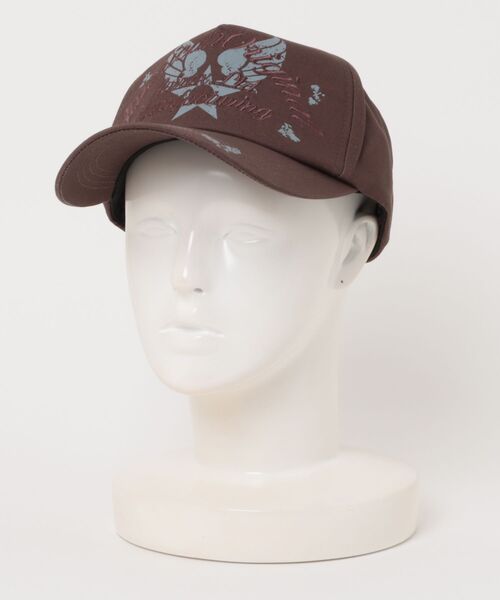 AVIREX(アヴィレックス)の「AVIREX アビレックス ウィングスター. AX EMBROIDERY & PRINT LOGO CAP / 81264400(キャップ・レディース・ブラック/ライトブラウン・FREE)」の4枚目の写真