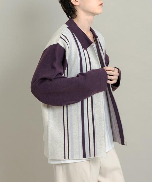 セール】ストライプZIPニットシャツ（ニット/セーター）｜SENSE OF