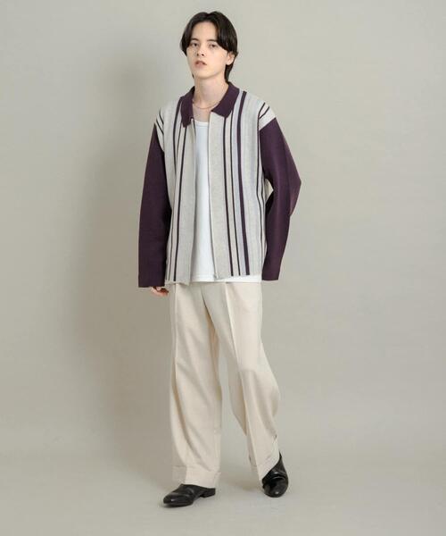 セール】ストライプZIPニットシャツ（ニット/セーター）｜SENSE OF