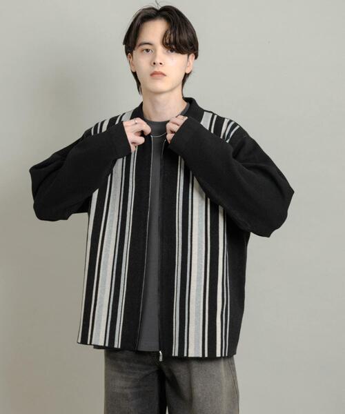 セール】ストライプZIPニットシャツ（ニット/セーター）｜SENSE OF