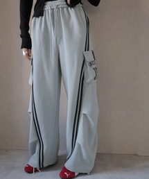 【セットアップ可能】ナンバーロゴラインスウェットカーゴパンツ