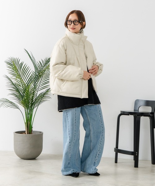 fort point（フォーポイント）の「【C-FORT POINT/フォートポイント】フェイクレザー 中綿ブルゾン（ブルゾン・レディース・ブラック/ブラウン/アイボリー・FREE）」の10枚目の写真