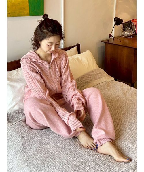 LILY BROWN（リリーブラウン）の「ニットリラックスパンツ（その他パンツ・レディース・ホワイト/ピンク/グレー・F）」の13枚目の写真