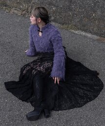 ミッソーニレディースレースロングタイトスカート♡新品未使用♡裾がふわふわ♡③ 総レーススカート レディース 可愛い[品番：II000005061