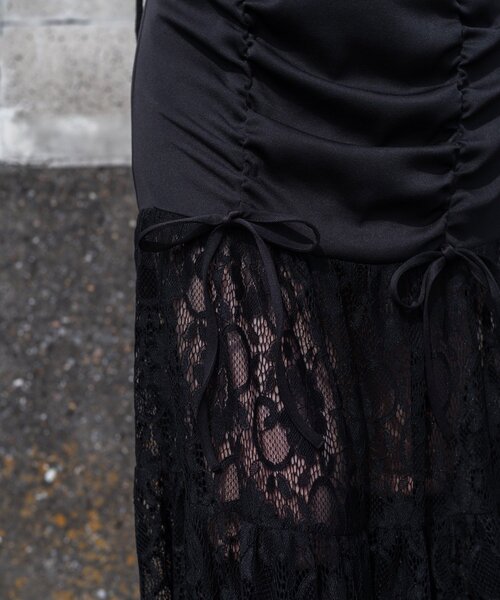Mavie..7（メヴィセットゥ）の「【Mavie..7】【3サイズ展開】レース切替ロングスカート（スカート・レディース・ブラック・X-SMALL/SMALL/MEDIUM）」の16枚目の写真