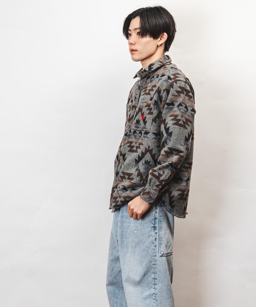 garsonwave(ギャルソンウェーブ)の「Healthknit Product ヘルスニットプロダクト コヨーテ 刺繍 オルテガ柄 シャツ(GW)(シャツ/ブラウス・メンズ・ブラック/ホワイト・XL/L/M)」の14枚目の写真