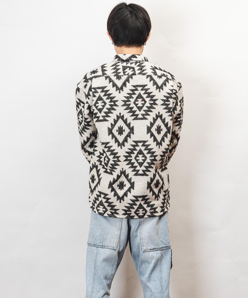 garsonwave(ギャルソンウェーブ)の「Healthknit Product ヘルスニットプロダクト コヨーテ 刺繍 オルテガ柄 シャツ(GW)(シャツ/ブラウス・メンズ・ブラック/ホワイト・XL/L/M)」の7枚目の写真