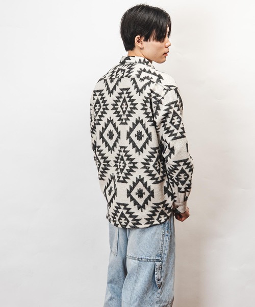 garsonwave(ギャルソンウェーブ)の「Healthknit Product ヘルスニットプロダクト コヨーテ 刺繍 オルテガ柄 シャツ(GW)(シャツ/ブラウス・メンズ・ブラック/ホワイト・XL/L/M)」の8枚目の写真