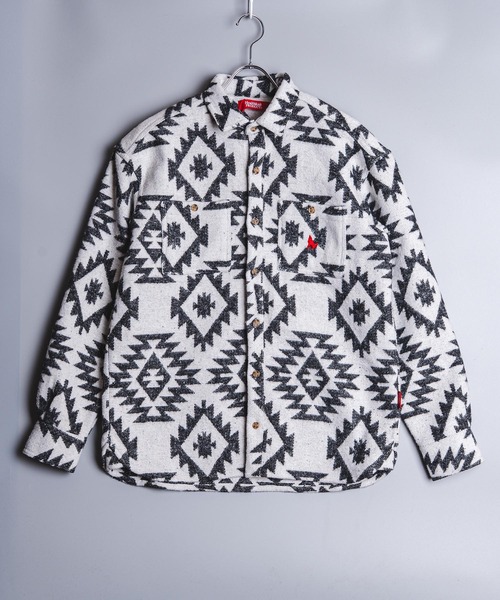 garsonwave(ギャルソンウェーブ)の「Healthknit Product ヘルスニットプロダクト コヨーテ 刺繍 オルテガ柄 シャツ(GW)(シャツ/ブラウス・メンズ・ブラック/ホワイト・XL/L/M)」の10枚目の写真