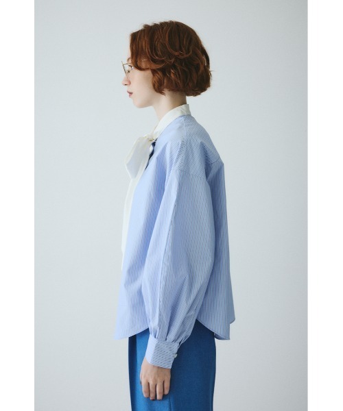 HeRIN.CYE（ヘリンドットサイ）の「Ribbon blouse　　リボンブラウス（シャツ/ブラウス・レディース・ホワイト/ブルー系その他・FREE）」の4枚目の写真