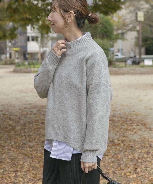 ITEMS URBANRESEARCH（アイテムズ アーバンリサーチ）の「ハイネックメランジニット（ニット/セーター・レディース・オフホワイト/チャコールグレー/ライトグレー/イエロー/グレー系その他・FREE）」の15枚目の写真