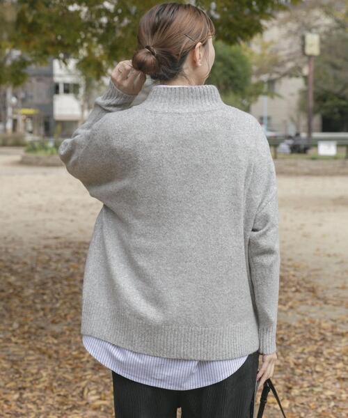 ITEMS URBANRESEARCH（アイテムズ アーバンリサーチ）の「ハイネックメランジニット（ニット/セーター・レディース・オフホワイト/チャコールグレー/ライトグレー/イエロー/グレー系その他・FREE）」の16枚目の写真