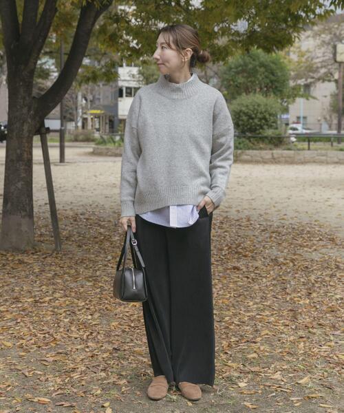 ITEMS URBANRESEARCH（アイテムズ アーバンリサーチ）の「ハイネックメランジニット（ニット/セーター・レディース・オフホワイト/チャコールグレー/ライトグレー/イエロー/グレー系その他・FREE）」の17枚目の写真