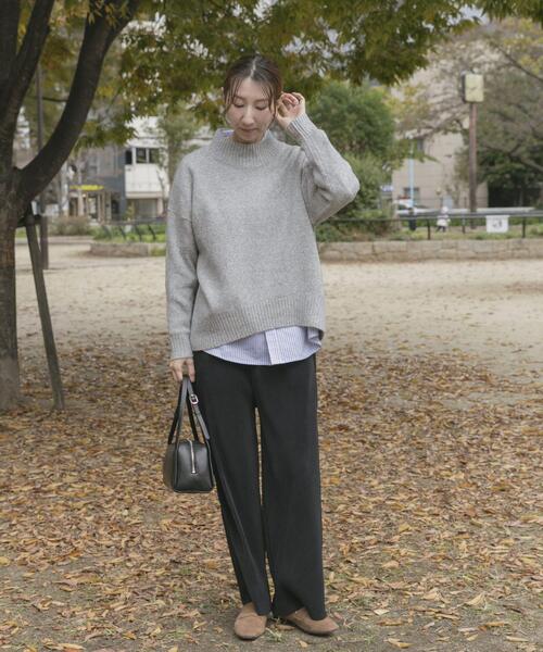 ITEMS URBANRESEARCH（アイテムズ アーバンリサーチ）の「ハイネックメランジニット（ニット/セーター・レディース・オフホワイト/チャコールグレー/ライトグレー/イエロー・FREE）」の5枚目の写真