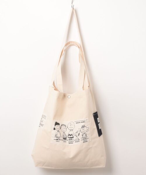 SNOOPY×OLD BETTY'S（スヌーピーカケルオールドベティーズ）の「SNP Canvas 2WAY Tote Bag（ショルダーバッグ・レディース・ブラック/ライトグレー/ライトグレー系/ブラック系その他/ナチュラル/グレー系その他2/ブラック系その他2・フリー/FREE）」の7枚目の写真