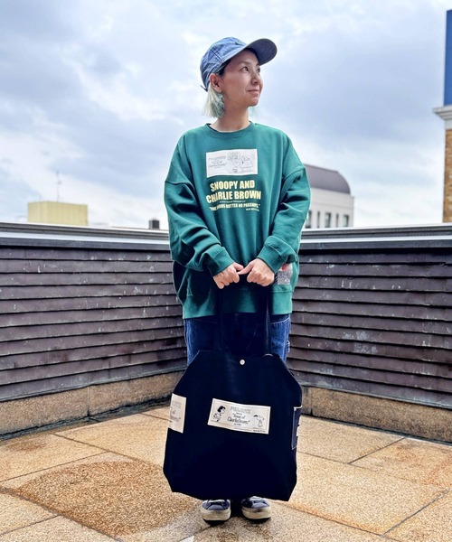 SNOOPY×OLD BETTY'S（スヌーピーカケルオールドベティーズ）の「SNP Canvas 2WAY Tote Bag（ショルダーバッグ・レディース・ブラック/ライトグレー/ライトグレー系/ブラック系その他/ナチュラル/グレー系その他2/ブラック系その他2・フリー/FREE）」の13枚目の写真