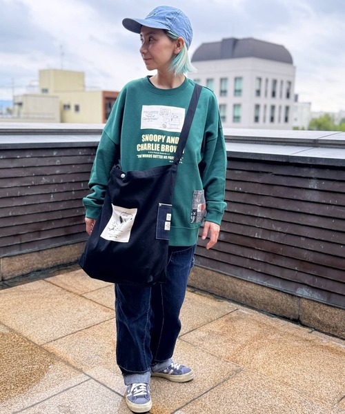 SNOOPY×OLD BETTY'S（スヌーピーカケルオールドベティーズ）の「SNP Canvas 2WAY Tote Bag（ショルダーバッグ・レディース・ブラック/ライトグレー/ライトグレー系/ブラック系その他/ナチュラル/グレー系その他2/ブラック系その他2・フリー/FREE）」の17枚目の写真