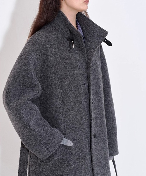 Fano Studios（ファノ ストゥディオズ）の「スタンドカラー ウエストベルト ウールハーフコート FQ25W125【Fano Studios】【2025AW】（その他アウター・レディース・グレー・L/M/S）」の8枚目の写真