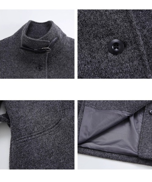 スタンドカラー ウエストベルト ウールハーフコート FQ25W125【Fano