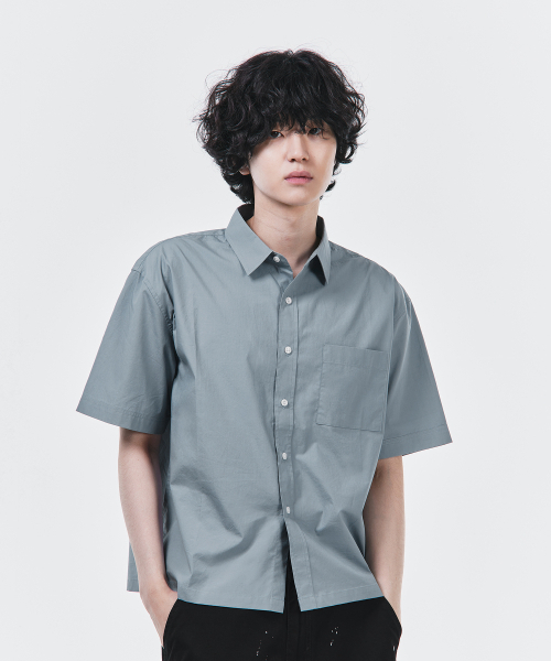 SIGNATURE（シグネチャ）の「サマーオックスフォードクロップハーフシャツ[ブルー]（シャツ/ブラウス・レディース・その他・MEDIUM/LARGE）」の3枚目の写真