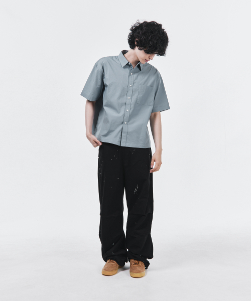 SIGNATURE（シグネチャ）の「サマーオックスフォードクロップハーフシャツ[ブルー]（シャツ/ブラウス・レディース・その他・MEDIUM/LARGE）」の4枚目の写真