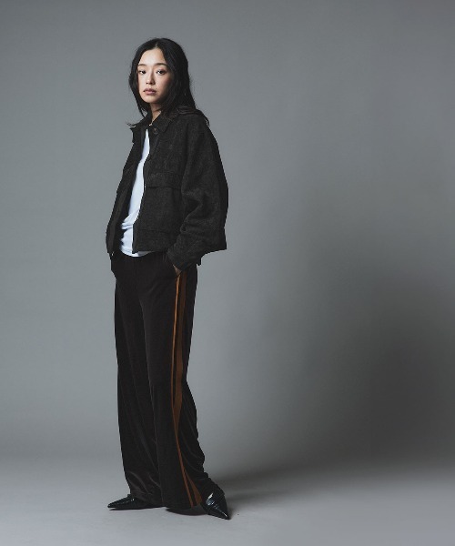 W:Huku（フーク）の「ソフトスウェード ルーズ ショート ブルゾン / Soft Suede Loose-Fit Short Blouson（ブルゾン・レディース・ブラック/アイボリー/ブラウン・FREE）」の13枚目の写真