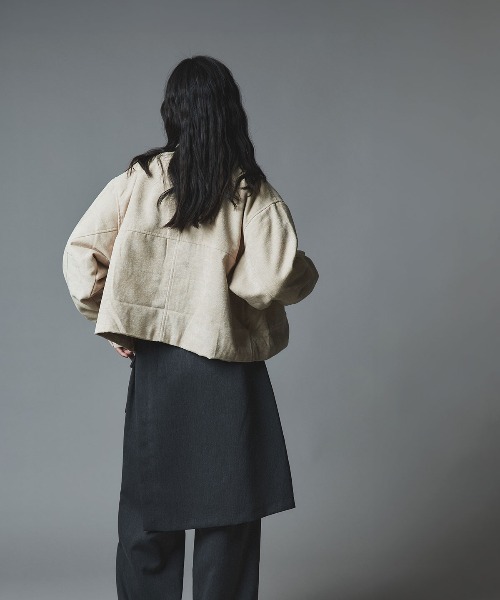 W:Huku（フーク）の「ソフトスウェード ルーズ ショート ブルゾン / Soft Suede Loose-Fit Short Blouson（ブルゾン・レディース・ブラック/アイボリー/ブラウン・FREE）」の15枚目の写真