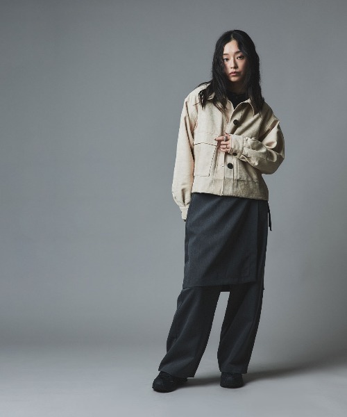W:Huku（フーク）の「ソフトスウェード ルーズ ショート ブルゾン / Soft Suede Loose-Fit Short Blouson（ブルゾン・レディース・ブラック/アイボリー/ブラウン・FREE）」の20枚目の写真