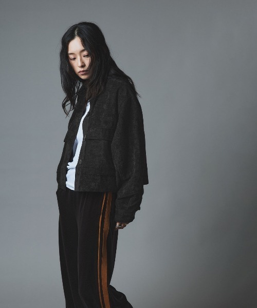W:Huku（フーク）の「ソフトスウェード ルーズ ショート ブルゾン / Soft Suede Loose-Fit Short Blouson（ブルゾン・レディース・ブラック/アイボリー/ブラウン・FREE）」の22枚目の写真