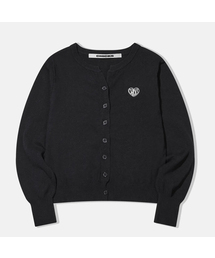 CHICKS（チックス）の「MVK ハートステッチミニVネックニットブラック（カーディガン/ボレロ）」
