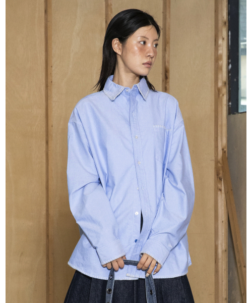 GLACK(グラック)の「GS010 エッジステッチシティボーイシャツ (SKY BLUE)(シャツ/ブラウス・レディース・その他・MEDIUM/LARGE)」の7枚目の写真