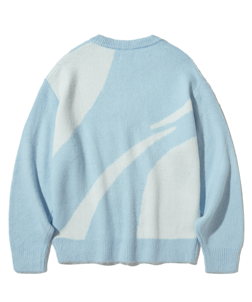 F.ILLUMINATE(フィルミネイト)の「シンボルジャガードラウンドニット-スカイブルー(ニット/セーター・メンズ・その他・SMALL/MEDIUM/LARGE)」の2枚目の写真