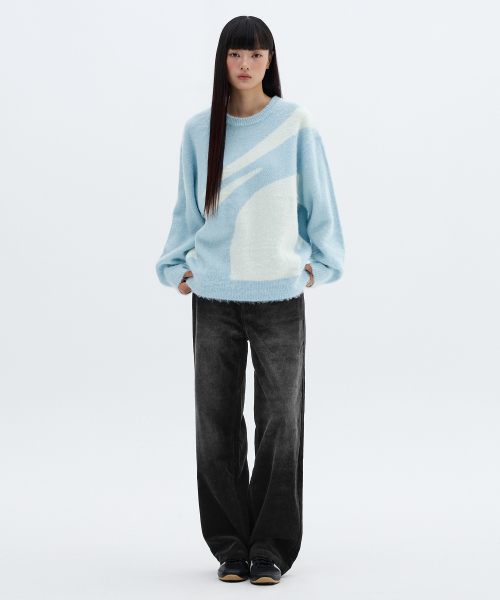F.ILLUMINATE(フィルミネイト)の「シンボルジャガードラウンドニット-スカイブルー(ニット/セーター・メンズ・その他・SMALL/MEDIUM/LARGE)」の4枚目の写真