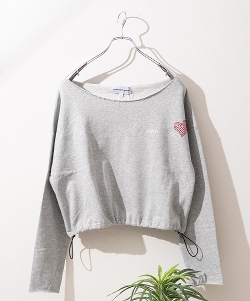 #MEMORY（メモリー）の「【MEMORY】［セットアップ可能］レタリングハート ワンショルダー スウェット / Lettering Heart One-Shoulder Sweatshirt（スウェット・レディース・グレー/ブラック・FREE）」の13枚目の写真