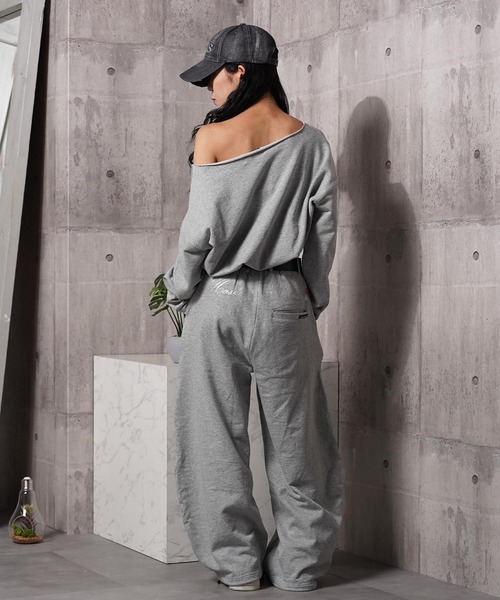 #MEMORY（メモリー）の「【MEMORY】［セットアップ可能］レタリングハート ワンショルダー スウェット / Lettering Heart One-Shoulder Sweatshirt（スウェット・レディース・グレー/ブラック・FREE）」の18枚目の写真