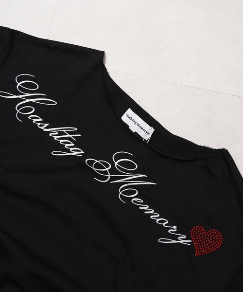 #MEMORY（メモリー）の「【MEMORY】［セットアップ可能］レタリングハート ワンショルダー スウェット / Lettering Heart One-Shoulder Sweatshirt（スウェット・レディース・グレー/ブラック・FREE）」の19枚目の写真