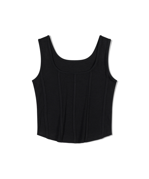 MOAA(モア)の「シェイプ&リブトップ ノースリーブ(ブラック)(Tシャツ/カットソー・レディース・その他・SMALL/MEDIUM)」の2枚目の写真