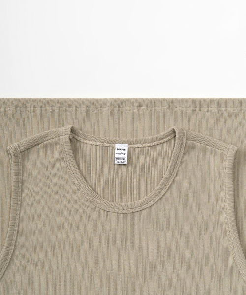 TOFFEE（トフィー）の「かぎ針編みスリーブレス(BEIGE)（Tシャツ/カットソー・メンズ・その他・MEDIUM/LARGE/X-LARGE）」の4枚目の写真