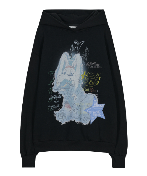 TYPESERVICE（タイプサービス）の「Star Patched Rabbit Hoodie [Black]（パーカー・レディース・その他・FREE）」の2枚目の写真