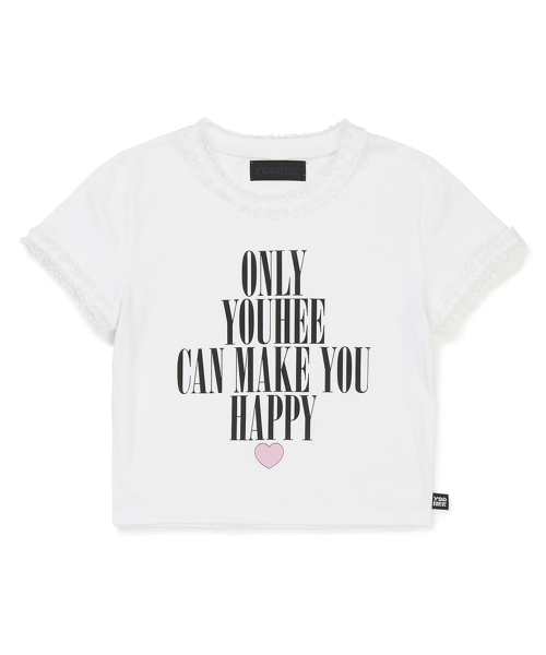 YOUHEE（ユヒ）の「LACE LETTERING BABY T-SHIRTS WHITE（Tシャツ/カットソー・レディース・その他・FREE）」の2枚目の写真