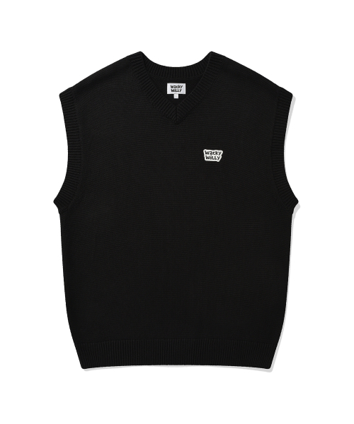 Wacky WiLLy(ワッキーウィリー)の「スリーブレスロゴプルオーバーニットブラック(ベスト・レディース・その他・SMALL/MEDIUM/LARGE/X-LARGE)」の1枚目の写真