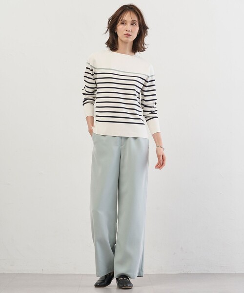 J.PRESS(ジェイプレス)の「Rayon Stretch Border ニット(ニット/セーター・レディース・ブルー系1/ネイビー系1/ブラウン系1・T13/T15)」の12枚目の写真