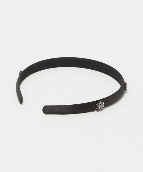 UNITED ARROWS（ユナイテッドアローズ）の「ビジュー×サテン ヘッドバンド（ヘアバンド・レディース・ブラック・FREE）」の3枚目の写真