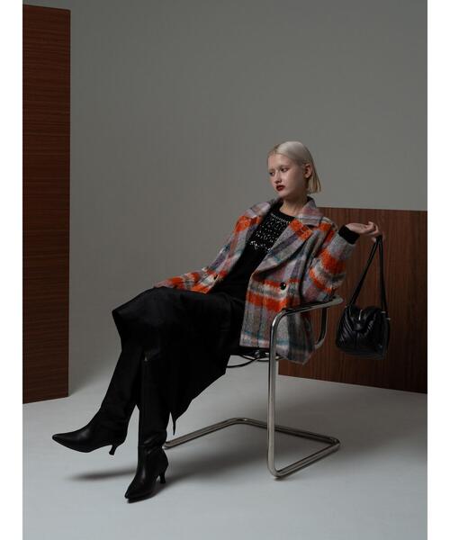 Te chichi CLASSIC（テチチクラシック）の「ブライトストライプナロースカート《2025winter catalog item》（スカート・レディース・ブラック/ベージュ・F）」の2枚目の写真