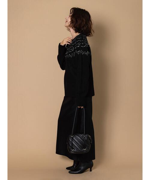 Te chichi CLASSIC（テチチクラシック）の「ブライトストライプナロースカート《2025winter catalog item》（スカート・レディース・ブラック/ベージュ・F）」の18枚目の写真