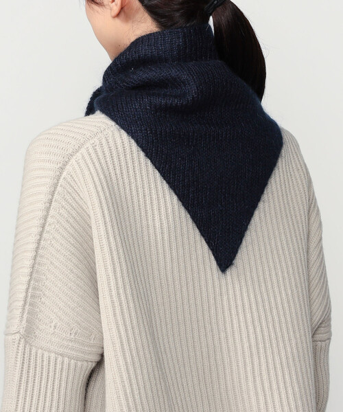 karakoram accessories(カラコラムアクセサリーズ)の「KARAKORAM ACCESSORIES | ニット スカーフ WOMEN(ストール/ショール・レディース・ダークネイビー/オフホワイト・F)」の5枚目の写真